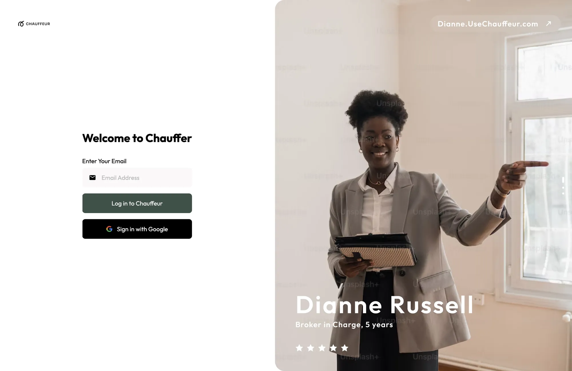 Chauffeur web login