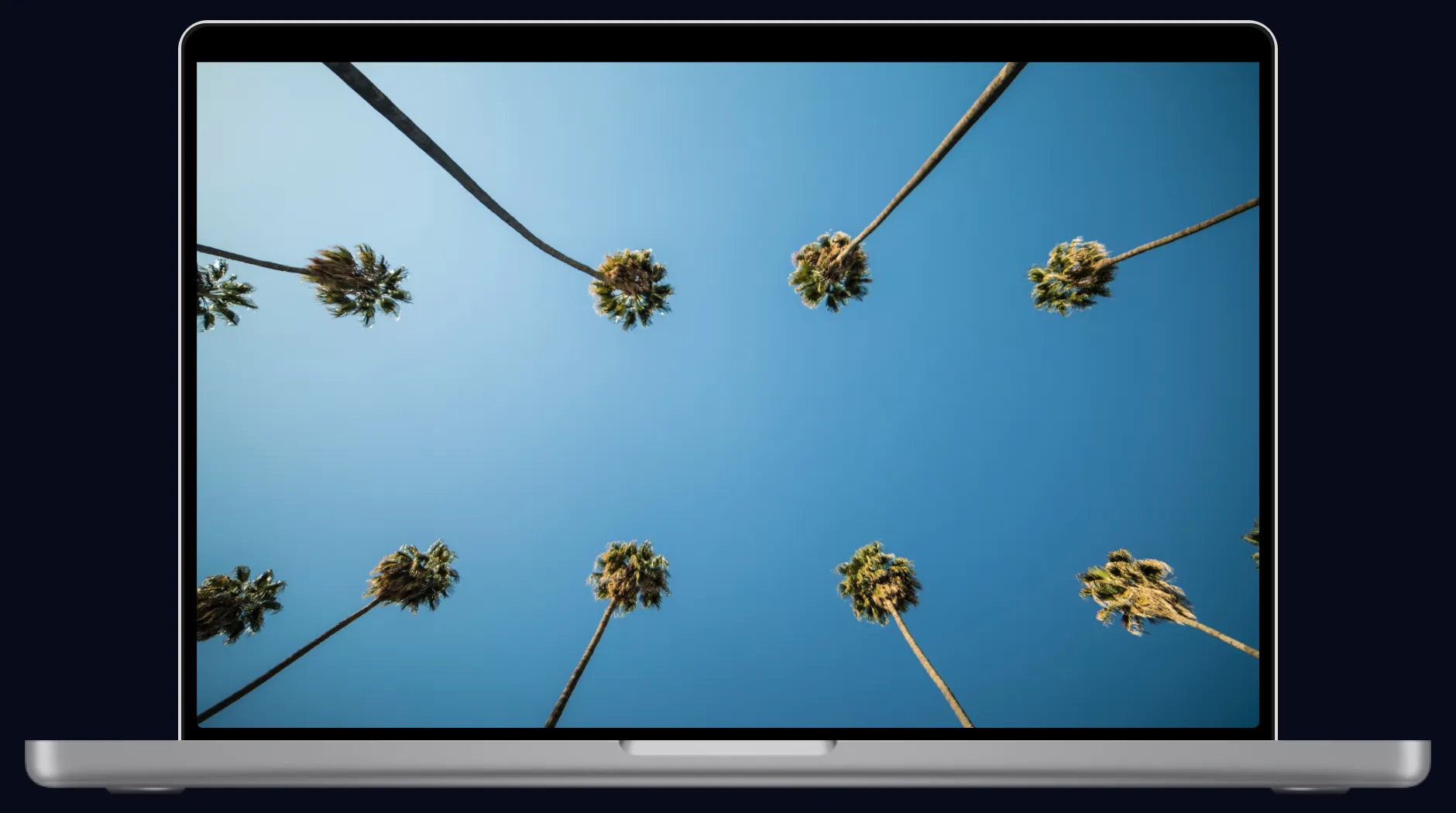 After: the notch disappears into a black menu bar